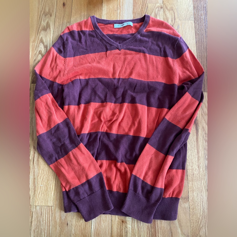 Purple and Orange Striped Sweater